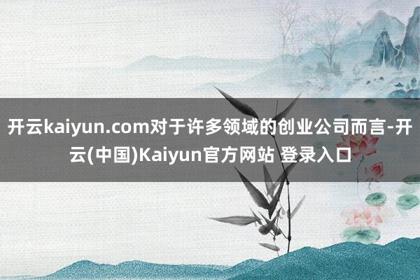 开云kaiyun.com对于许多领域的创业公司而言-开云(中国)Kaiyun官方网站 登录入口