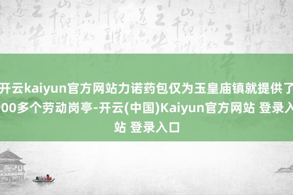 开云kaiyun官方网站力诺药包仅为玉皇庙镇就提供了3000多个劳动岗亭-开云(中国)Kaiyun官方网站 登录入口