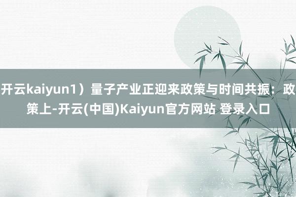 开云kaiyun1）量子产业正迎来政策与时间共振：政策上-开云(中国)Kaiyun官方网站 登录入口