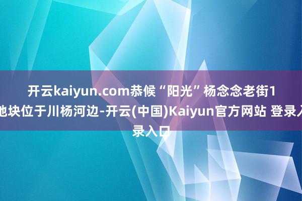 开云kaiyun.com　　恭候“阳光”　　杨念念老街1号地块位于川杨河边-开云(中国)Kaiyun官方网站 登录入口