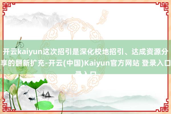 开云kaiyun这次招引是深化校地招引、达成资源分享的翻新扩充-开云(中国)Kaiyun官方网站 登录入口