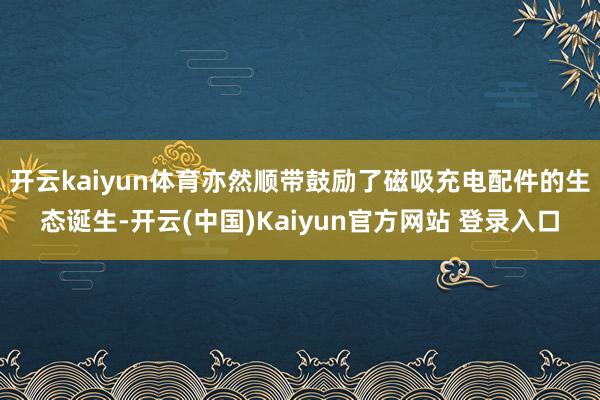 开云kaiyun体育亦然顺带鼓励了磁吸充电配件的生态诞生-开云(中国)Kaiyun官方网站 登录入口