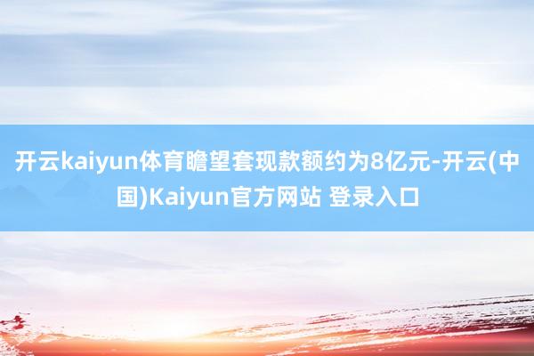 开云kaiyun体育瞻望套现款额约为8亿元-开云(中国)Kaiyun官方网站 登录入口