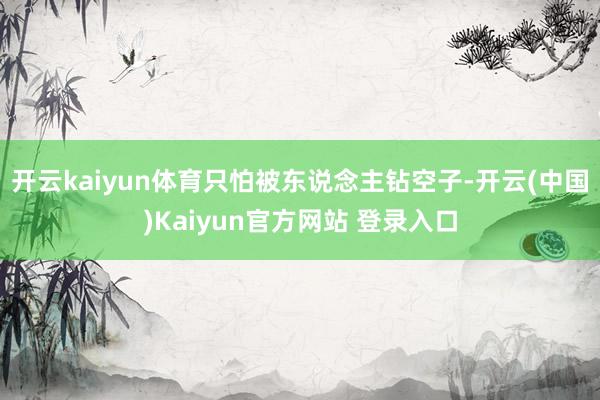 开云kaiyun体育只怕被东说念主钻空子-开云(中国)Kaiyun官方网站 登录入口