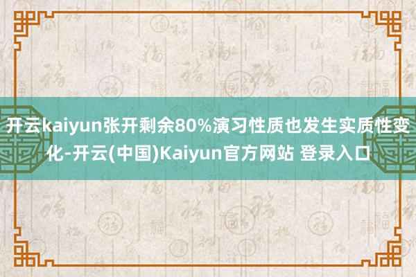 开云kaiyun张开剩余80%演习性质也发生实质性变化-开云(中国)Kaiyun官方网站 登录入口