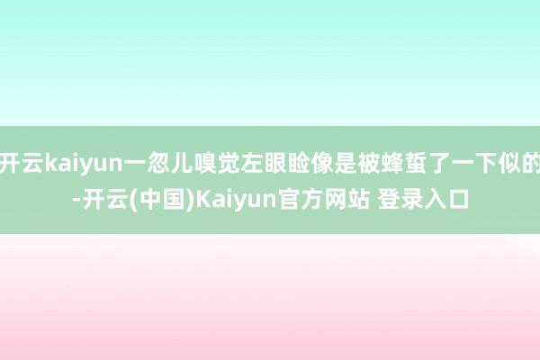 开云kaiyun一忽儿嗅觉左眼睑像是被蜂蜇了一下似的-开云(中国)Kaiyun官方网站 登录入口