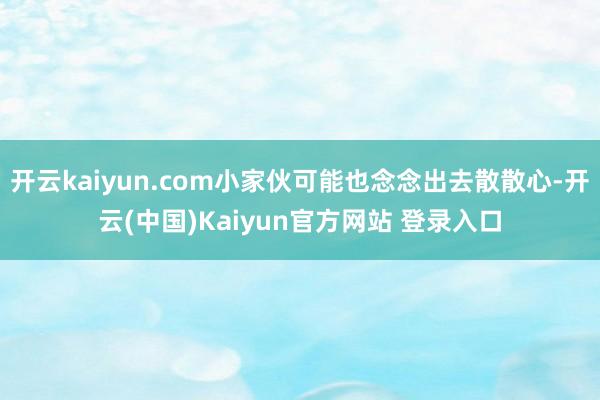 开云kaiyun.com小家伙可能也念念出去散散心-开云(中国)Kaiyun官方网站 登录入口